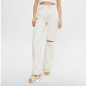 BDG loose fit destroyed ivory denim jeans